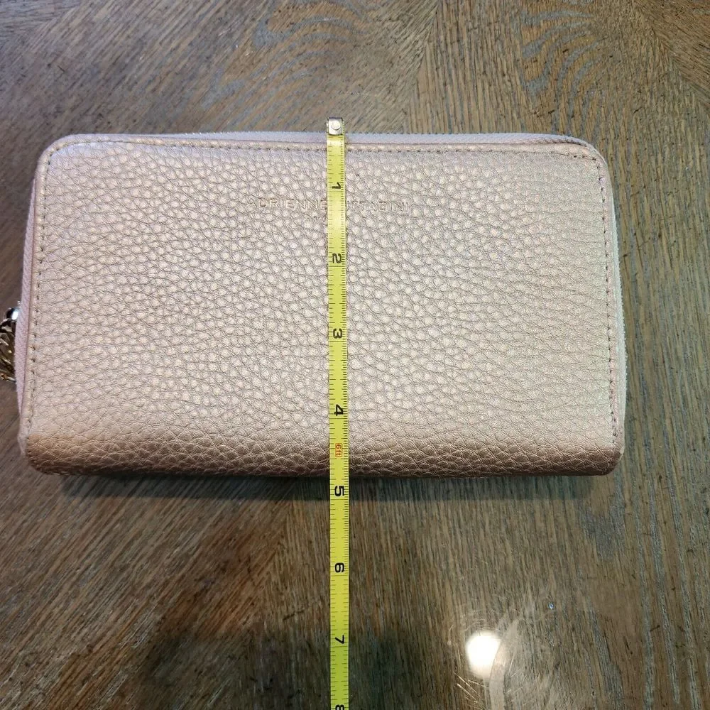 Adrienne Vittadini Women's Pebbled Gold Zip Around Clutch‎ 12 Slot Wallet